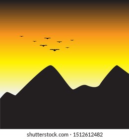 Nature background of mountains panorama