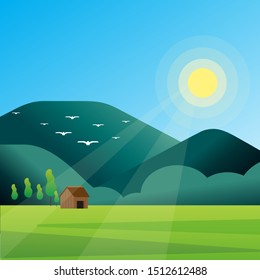 Nature background of mountains panorama