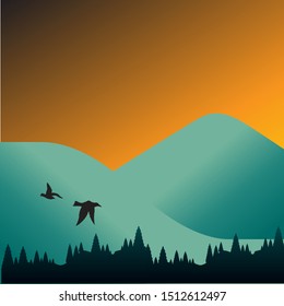 Nature background of mountains panorama