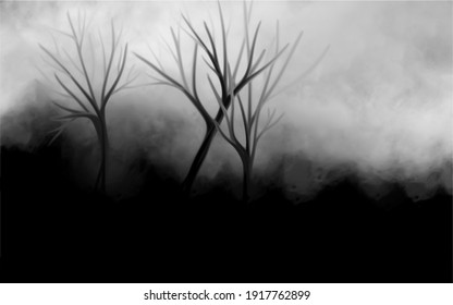 Nature background with paint brush