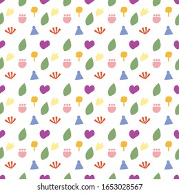 Nature background , Seamless pattern with leaves and floral background