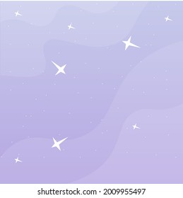 Fondo de la Naturaleza Sunset Magic Sky con Little Stars Tetrahedral Stars Light Blue Purple Vector Diseño