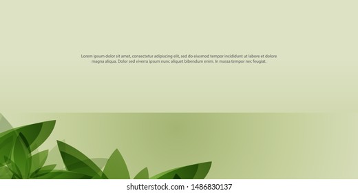 Nature background template design with leaf. Use for background, banner, web, print.