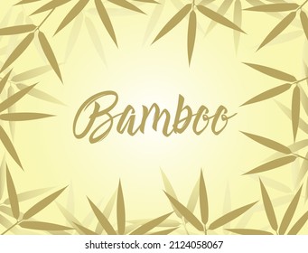 Plantilla de fondo natural con hojas de bambú amarillas en el sol