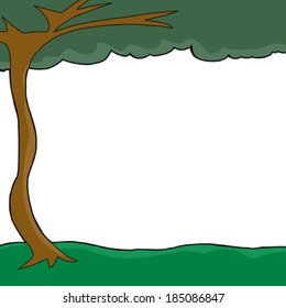 Nature background with tree and white copy space