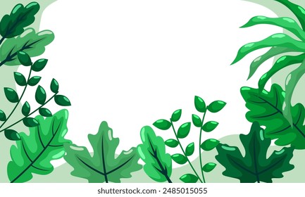 nature background with tropical leaf border