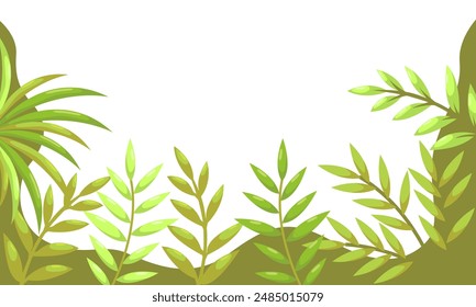 nature background with tropical leaf border