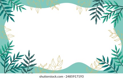 nature background with tropical leaf border