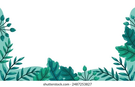 fondo de la naturaleza con borde de hoja tropical
