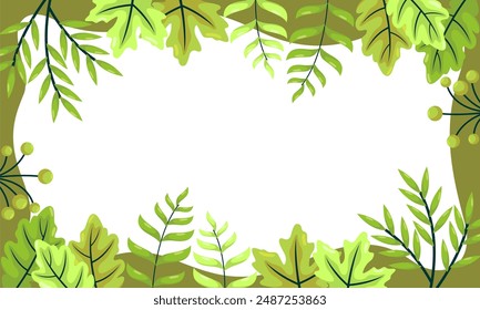 fondo de la naturaleza con borde de hoja tropical
