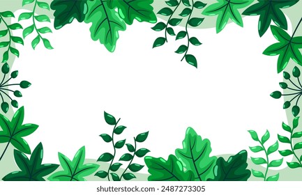 fondo de la naturaleza con borde de hoja tropical