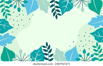 nature background with tropical leaf border