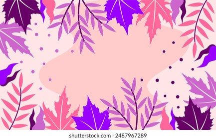 nature background with tropical leaf border