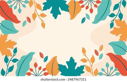 nature background with tropical leaf border