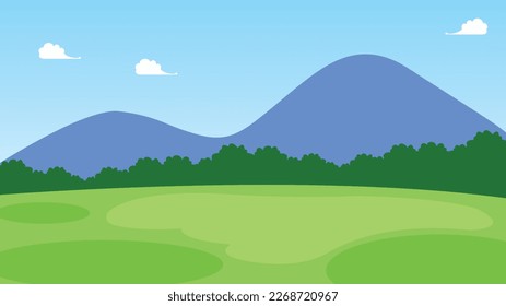 Nature background vector illustration. Nature landscape background vector with cartoon style