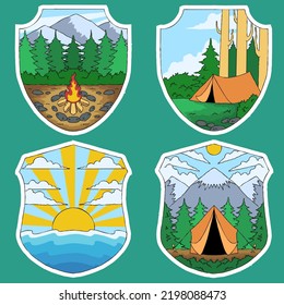 Nature Badge Set Vector Illustration Stock Vector (Royalty Free ...