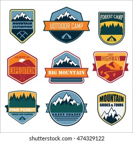 Set Adventure Outdoor Concept Badges Summer Stock Vector (Royalty Free ...