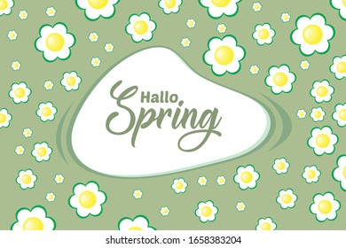 Nature balloon space text Vector illustration. with flower