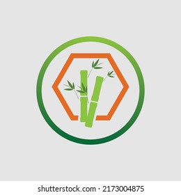 Naturbambus-Logo, Vektorgrafik-Design 