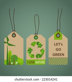 Nature banner, Eco organic labels and tags set. Vector illustration.