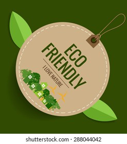 Nature banner. Ecology concept with tree background. Vector illustration.