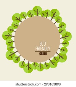 Nature banner. Ecology concept with tree background. Vector illustration.