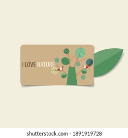 Nature banner. Green Eco Earth with trees, vector illustration.