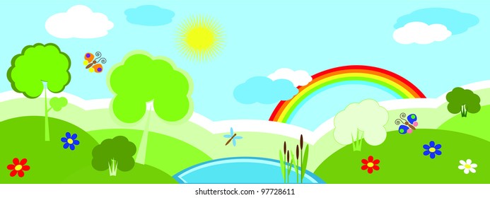 Nature banner, vector.