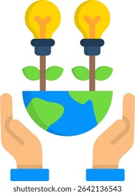 Nature Based Solutions Icon Flat Vector Illustration