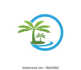 Nature beach logo design template