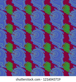 Nature beautiful magian animal background glamorous shell multicolored sea seamless summer.