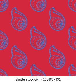Nature beautiful magian animal background glamorous shell multicolor sea seamless summer.