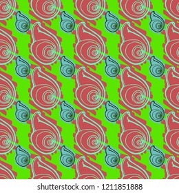 Nature beautiful magic animal background lovely shell multicolor sea seamless summer.