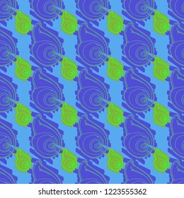 Nature beautiful magical animal background charming shell multicolored sea seamless summer.