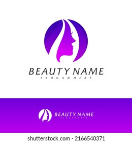 Nature Beauty Logo Design Vektorvorlage, Beauty Logo Konzepte Illustration.