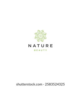 Nature beauty logo ornament flat vector