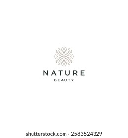 Nature beauty logo ornament flat vector