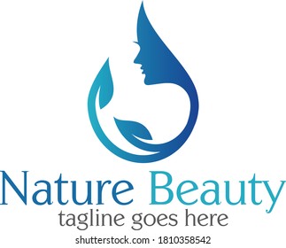 Nature Beauty Logo for salon, spa, health care, natural care, beauty spa, skin care.