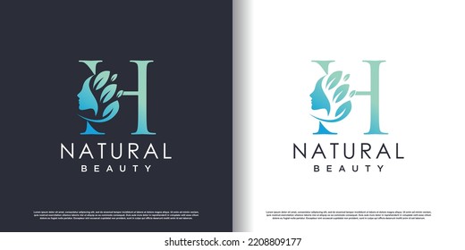 Nature beauty logo template with letter h concept Premium Vector