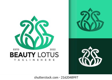 Nature Beauty Lotus Yoga Logo Design Vector Template