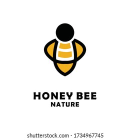 Nature Bee Honey Logo Vector