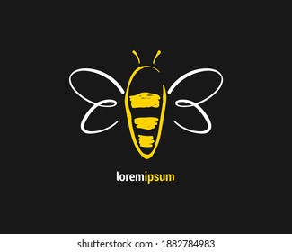 Nature Bee Honey Logo Vector