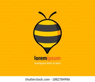 Vector de logotipo de miel de abeja natural