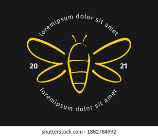 Vector de logotipo de miel de abeja natural