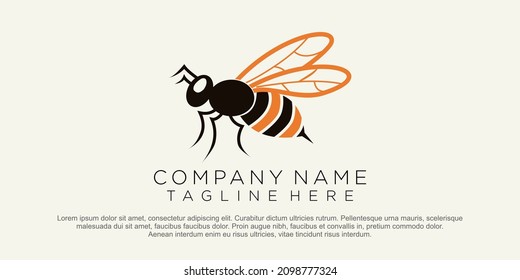 Nature Bee Honey Logo Vector