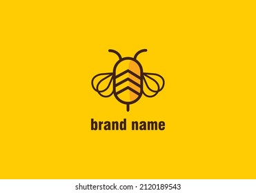 Nature Bee Honey Logo Vector, honey Bee animals logo vector, vintage honey bee logo template illustration vector graphic download