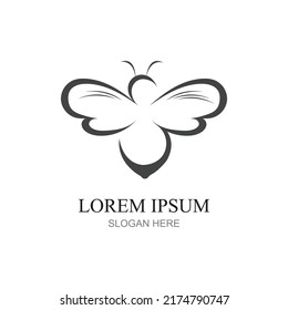 nature Bee honey  logo vector icon illustration design  template