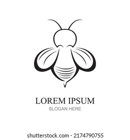 nature Bee honey  logo vector icon illustration design  template