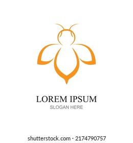 nature Bee honey  logo vector icon illustration design  template