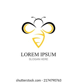 nature Bee honey  logo vector icon illustration design  template